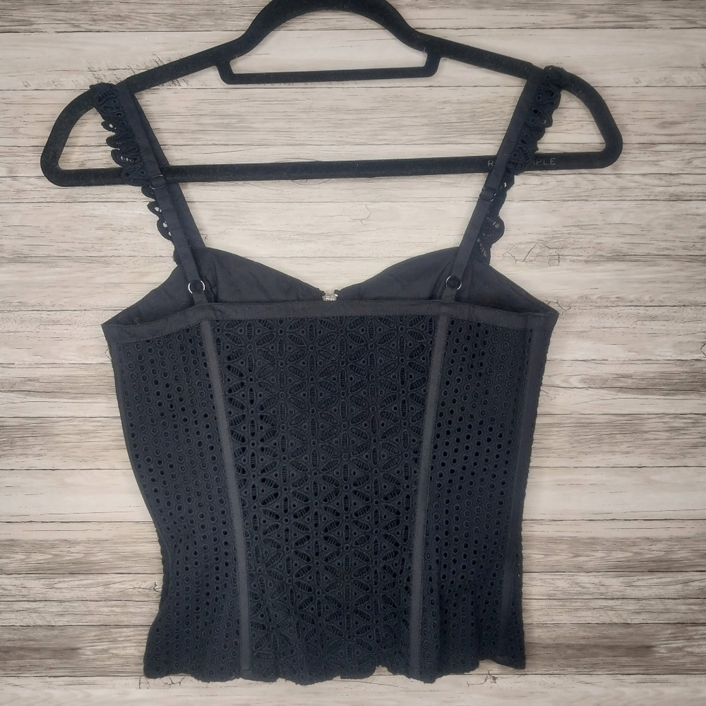 BEBE corset eyelet top size extra small womens - Picture 6 of 13